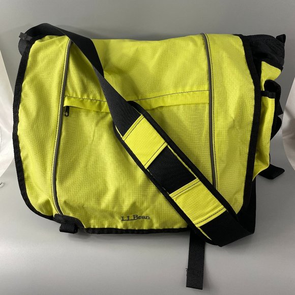 L.L. Bean Bags Ll Bean Yellow And Black Nylon Large Messenger Bag